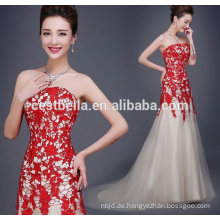 Trägerloses süßes Herz-Hals-rotes weißes gemischtes Meerjungfrau-Abend-Kleid-reizvolles Dame-Abend-Kleid-schickes spezielles Gelegenheits-Kleid
